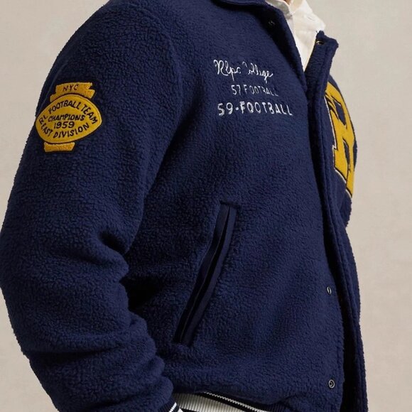 Polo Ralph Lauren Varsity Football Fleece Varsity Letterman Jacket (KM0010) - Picture 4 of 5
